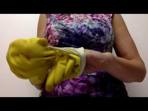 ASMR Mummy Dries Yellow Rubber Gloves