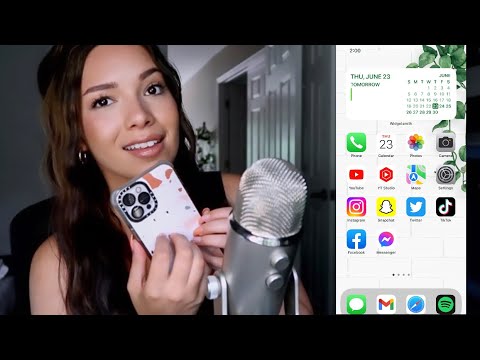 ASMR - What's On My iPhone? | Long Nail Screen Tapping