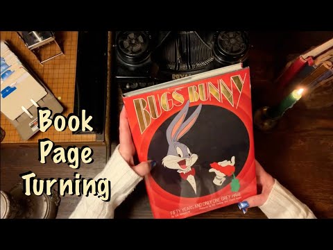 ASMR Book Page Turning (Whispered version only) Dust Jacket Crinkles/Some history on Bugs Bunny!