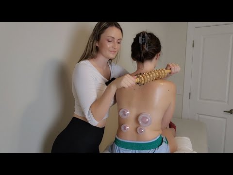ASMR "Unintentional" Back Exam for Fasciitis Pain - Cupping, Cold Therapy, Massage @yungyari