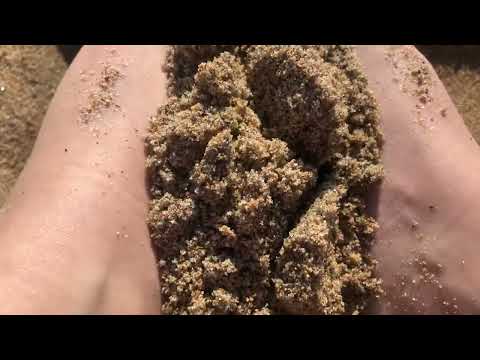 ASMR bare feet rubbing in beach sand