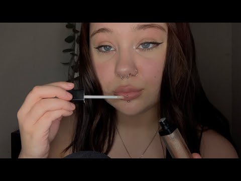 ASMR | lipgloss application! (mouth sounds, kisses, clicky whispers)