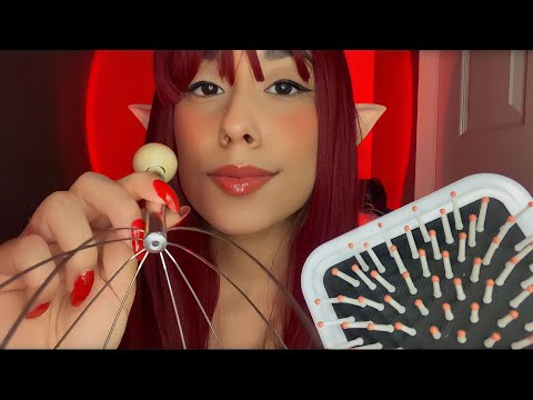 ASMR Elf Relaxes You (Scalp Massage, Hair Brushing) Real Sounds 🎄RP