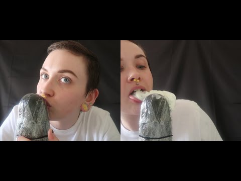 ASMR Cling Film Mic Crinkles, Kissing The Mic & Licking Squirty Cream Off The Mic