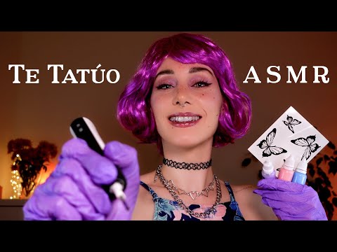 ASMR Roleplay TATUAJE 🦋💤 Tattoo Shop 💜 ASMR Español Atención Personal