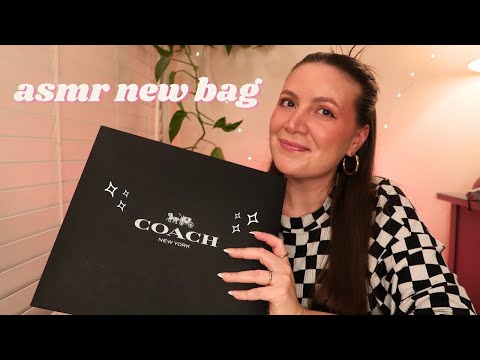 ASMR Coach Unboxing & Pack My New Bag 👛 ✨ Soft Spoken✨Packaging Sounds, Leather Sounds, Crinkles