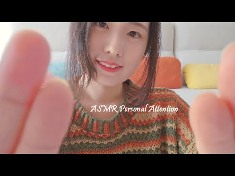 ASMR Personal Attention Ear Blowing & Face Touching  (No Talking)