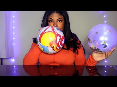 ASMR Blowing Up Balloons, Confetti Balloons with Bloopers at the End :)