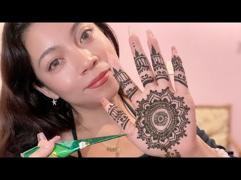 ASMR Mehndi Relajante 🌿 Henna de la India ❖ Español Suave y Susurros