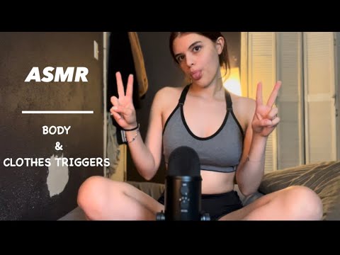 ASMR Chest Tapping, Skin & Clothes Scratching with Mouth Sounds