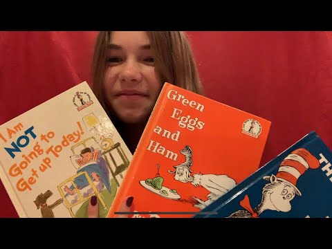 ASMR reading cat in the hat (tapping & whispering)