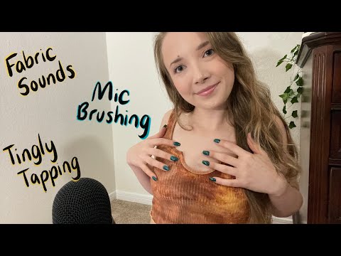 ASMR Fabric Sounds, Mic Brushing, & TINGLY Tapping.... come enjoy some TINGLES✨✨