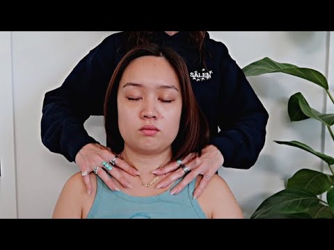 ASMR relaxing tingles while pampering Angela (soft spoken, Dossier, light massage + scalp scratch)