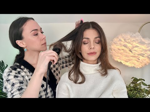 ASMR Perfectionist Hair Styling Commercial Shoot | Relaxed Curls, Finishing Touches, Makeup, Clothes