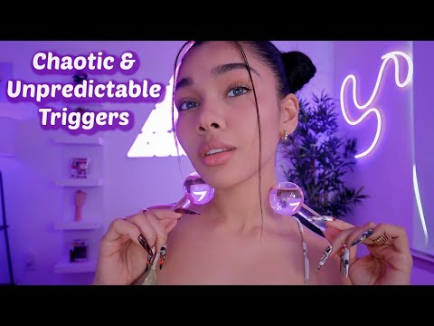 ASMR | 30 Min of Unpredictable Fast & Aggressive Triggers | Collarbone Tapping, Mouth Sounds 💜⚡️