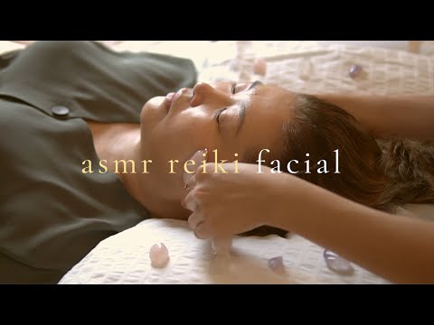 ASMR Facial Massage with Reiki (Real Person, Scalp Massage, Crystals, Hand Movements)