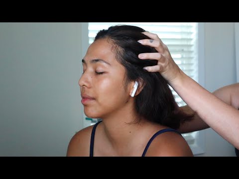 ASMR hair play, scalp massage & light hair pulling on Mari (no talking version)