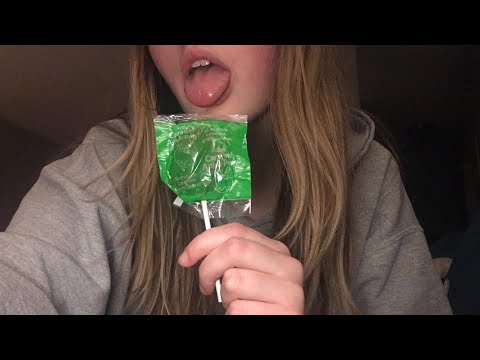 ASMR SUCKING ON A LOLLIPOP (mouth sounds, chewing sounds)