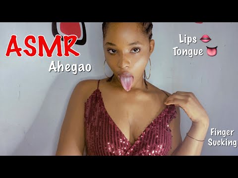 ASMR Spit, Lips and Tongue| Ahegao| Drooling