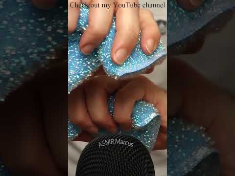 ASMR Scrunching These Blue Sparkly Scouring Pads #short