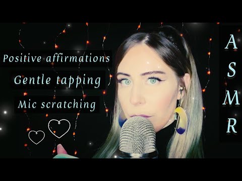 ASMR✨Positive affirmations with some light tapping, mic scratching, & some mouth sounds✨ #asmr #fypシ