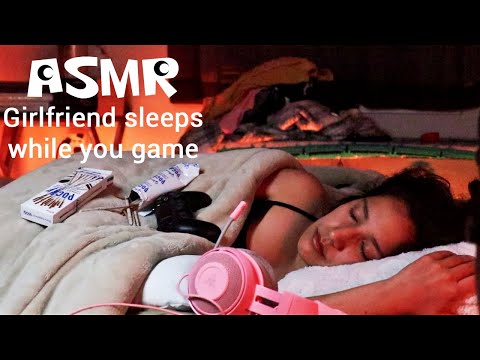 ASMR Girlfriend sleeps while you game | No Talking | Ambient Gaming | Sleep | Personal Attention