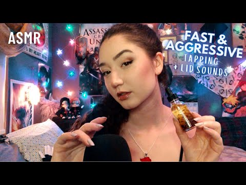 ASMR Fast Aggressive & Unpredictable Tapping, Scratching & Lid Sounds