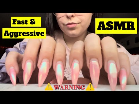 FAST & AGGRESSIVE CHAOTIC BUILDUP TAPPING & SCRATCHING AROUND THE CAMERA 1 HOUR ASMR