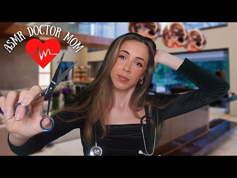 ASMR Doctor Mom Gives You a Haircut | whispered, personal attention, scissor sounds
