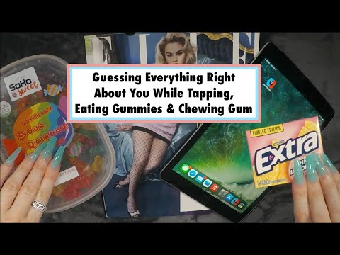 ASMR Eating Gummies & Gum Chewing | Guessing Everything Right About You | Tapping, Whisper Fun Facts