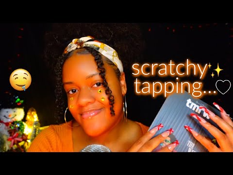 asmr ✨ scratchy tapping to help ease your mind 🤤 + rambly whispers✨ (sit back & relax 🧡)