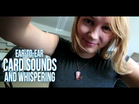 [BINAURAL ASMR] Ear-to-Ear Card Sounds and Whispering