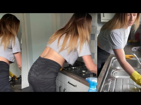 ASMR No Talking - Kitchen Cleaning Spraying and Wiping With Sponges and Soft Cloths