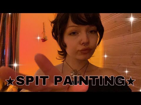 ASMR spit painting🎨💦 (mouth sounds & visuals)