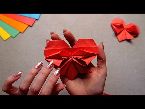 Origami Paper HEART with Bow 💝 ASMR Whisper