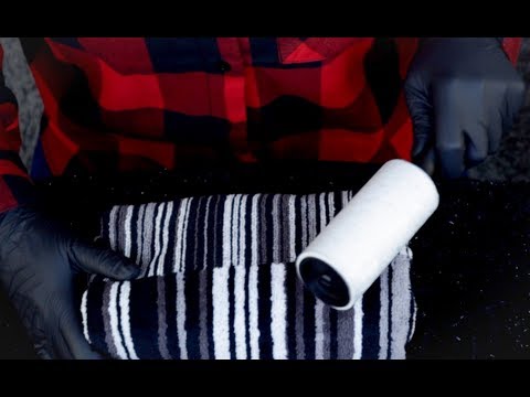 ASMR Fabric Plucking, Folding and Lint Roller (No Talking) -  Wearing Nitrile Gloves