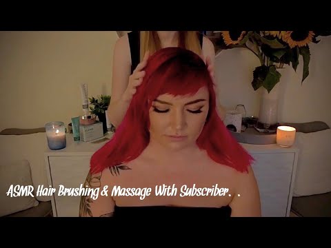 ASMR Real Person Relaxing Hair and Skin Brushing with gentle Shoulder Massage (Soft Spoken)