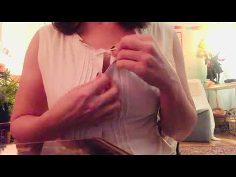 ASMR no bra shirt scratching cotton antique