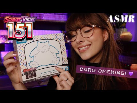 ASMR ❤️ Pokemon 151 Snorlax ETB Opening & Giveaway!~ Whispers, Card Tapping & TCG Pack Crinkles!