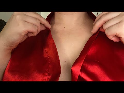 ASMR | shirt scratching - red robe edition😴❣️