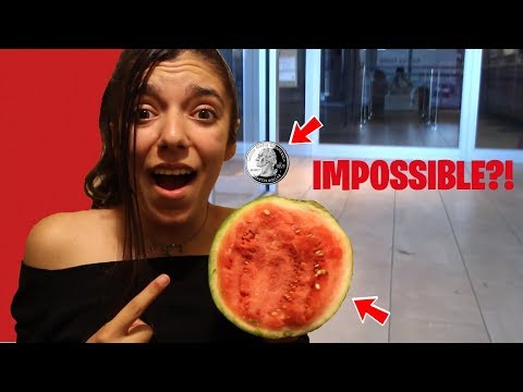 How To Cut A Watermelon In Half With A Coin *Impossible*