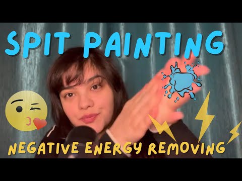 ASMR HAND MOVEMENT👋👋 | SPIT PAINTING YOUR FACE 💦💦🙊 | REMOVING YOUR NEGATIVE ENGERGIES ⚡⚡| #spitpaint