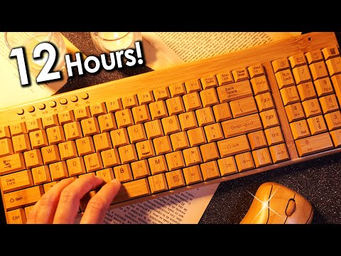 ASMR 12 Hours Wooden Keyboard Typing Sounds (No Talking)