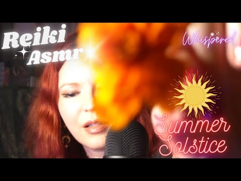 🌞Reiki ASMR~Summer Solstice~Solar energy cleanse~Flower brushing, oracle, solar crystal healing✨