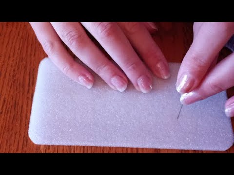 ASMR Fast Nail Painting and Poking/Popping/Scratching Foam with Pins