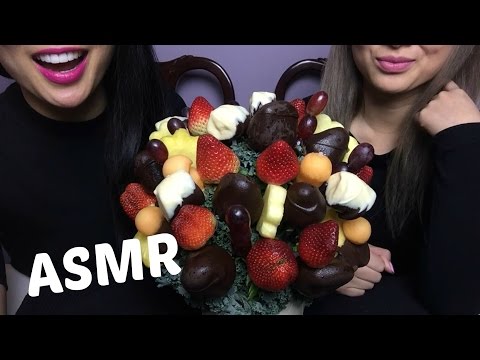 ASMR Chocolate Covered Strawberry, Banana, Pineapple - Edible Arragements (EATING SOUNDS) | SAS-ASMR