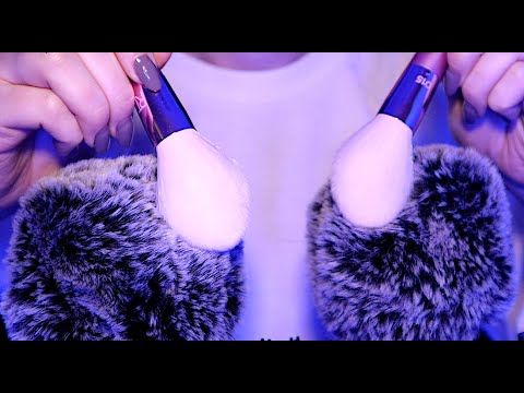 ASMR Soft Mic Brushing with Fluffy Mics (No Talking)