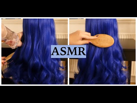 ASMR 💙 Brushing Beautiful Blue Hair 💙 (Relaxing & Gentle Hair Play, Spraying & Tapping, No Talking)