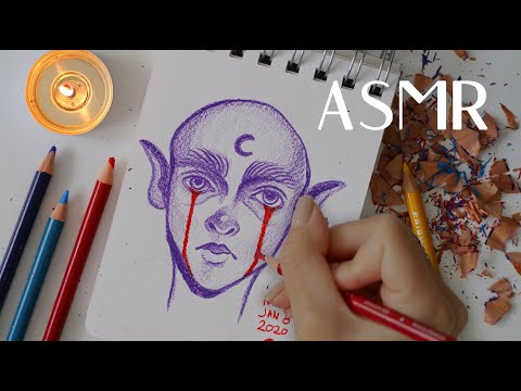 ASMR Sketching & Drawing, Pencil & Paper Sounds, Pencil Sharpening (no talking) | Nymfy Official