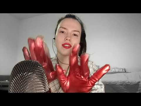 ASMR leather gloves mouth sounds Ear orgasm